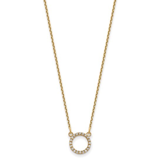 14k Diamond Open Circle Necklace