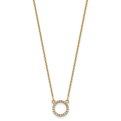 14k Diamond Open Circle Necklace