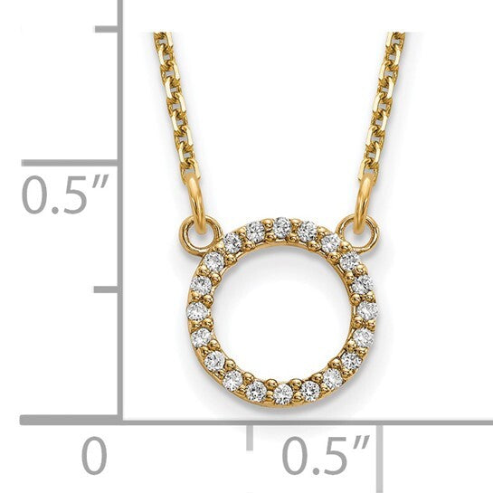 14k Diamond Open Circle Necklace