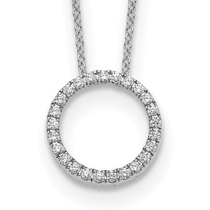 14k White Gold Diamond Circle Necklace