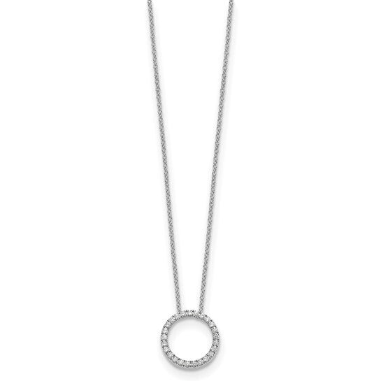 14k White Gold Diamond Circle Necklace