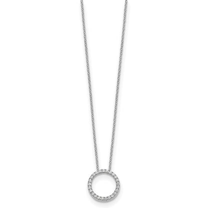 14k White Gold Diamond Circle Necklace