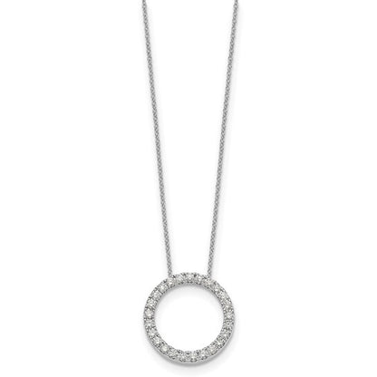 14k White Gold Diamond Circle Necklace