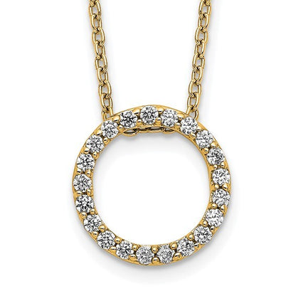 14k Diamond Circle Necklace