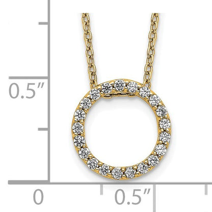 14k Diamond Circle Necklace