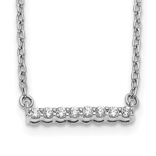 14k White Gold Diamond Bar Necklace