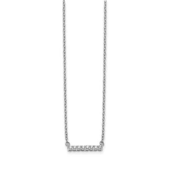 14k White Gold Diamond Bar Necklace