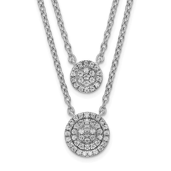 14k White Gold Double Strand Necklace