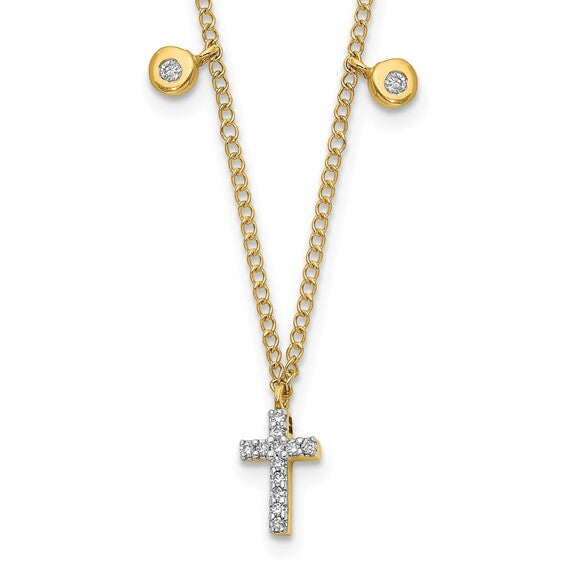 14k Diamond Cross Necklace