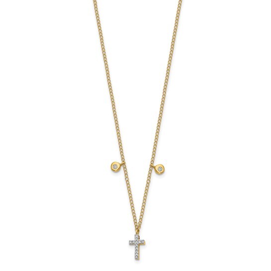 14k Diamond Cross Necklace