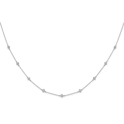 14k White Gold Diamond Multi Station Necklace