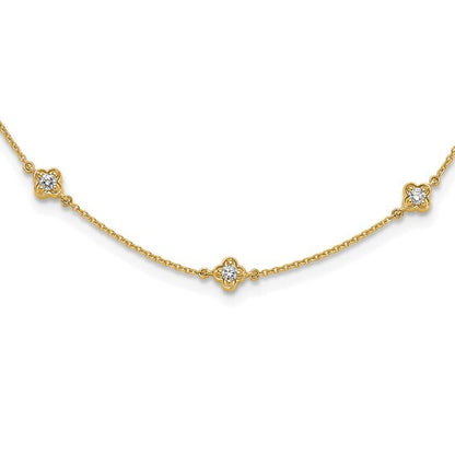 14k White Gold Diamond Multi Station Necklace