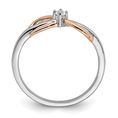 14k Two-tone White and Rose Infinity Diamond Ring