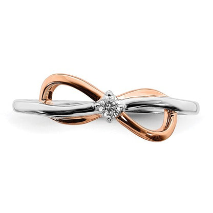 14k Two-tone White and Rose Infinity Diamond Ring