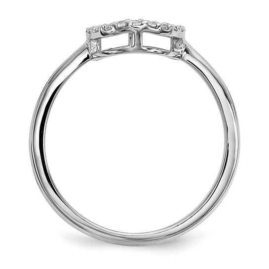 14k White Gold Diamond Open Circle Ring