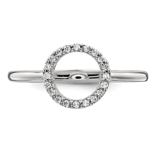 14k White Gold Diamond Open Circle Ring