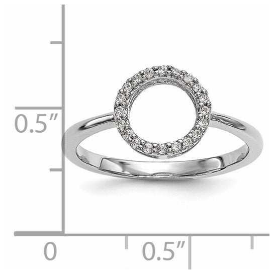 14k White Gold Diamond Open Circle Ring