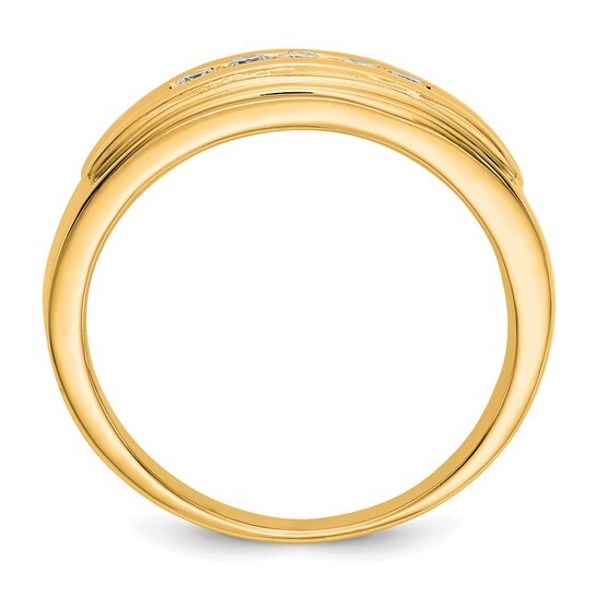 14k Yellow Gold Diamond Mens Ring