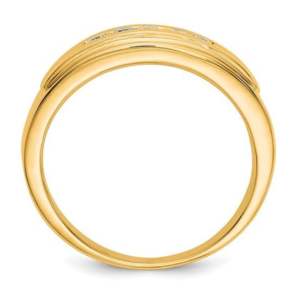 14k Yellow Gold Diamond Mens Ring