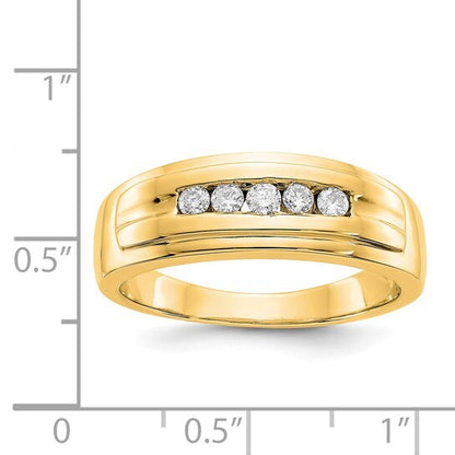 14k Yellow Gold Diamond Mens Ring