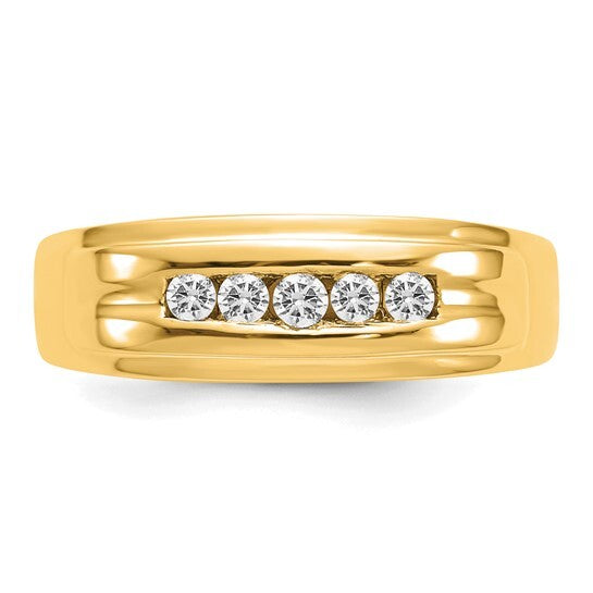 14k Yellow Gold Diamond Mens Ring