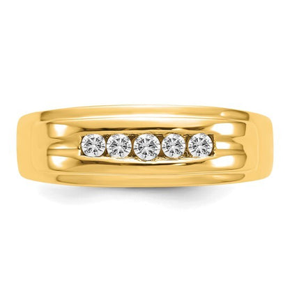 14k Yellow Gold Diamond Mens Ring