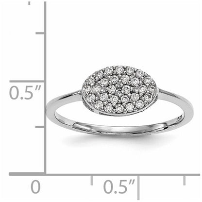 14k White Gold Diamond Cluster Oval Ring