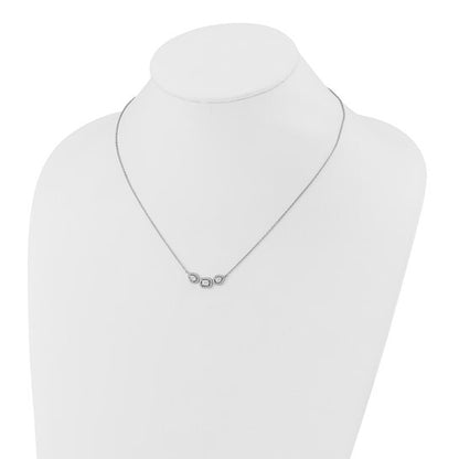 14K White Gold Lab Grown Diamond VS 3-stone Necklace