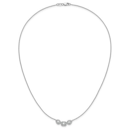 14K White Gold Lab Grown Diamond VS 3-stone Necklace