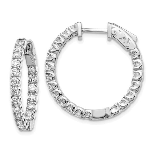 14k Lab Grown Diamond VS Round Hoop gold Earrings