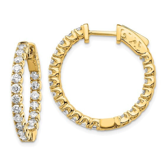 14k Lab Grown Diamond VS Round Hoop gold Earrings