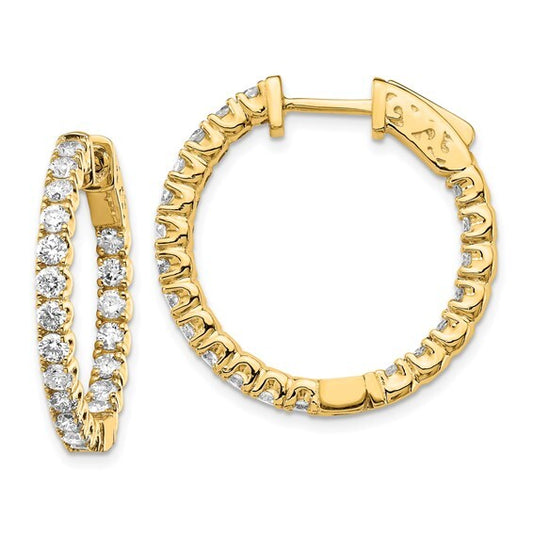 14k Lab Grown Diamond VS Round Hoop gold Earrings