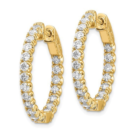 14k Lab Grown Diamond VS Round Hoop gold Earrings