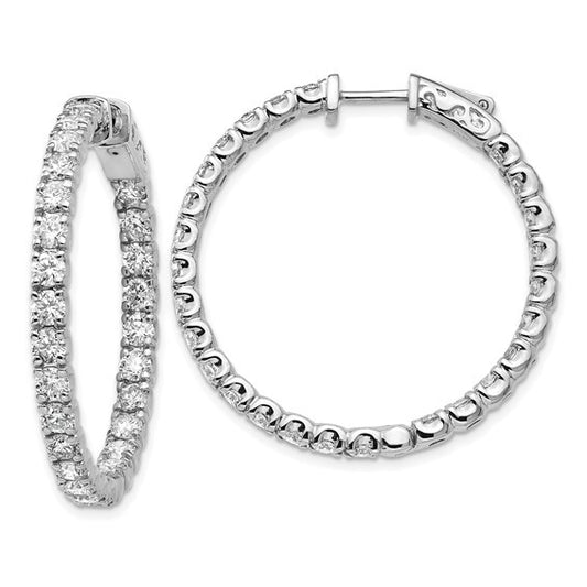 14k Oro Spotlight Lab Grown Diamond VS Round Hoop Earrings