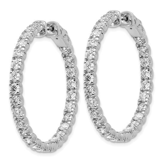 14k Oro Spotlight Lab Grown Diamond VS Round Hoop Earrings