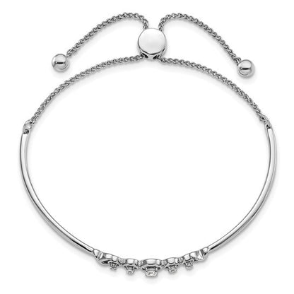 14K White Gold Lab Grown Diamond VS Adjustable Bracelet