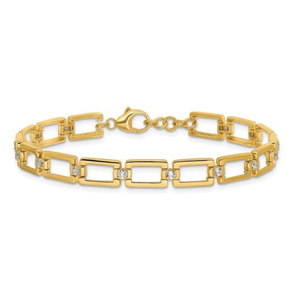 True Origin 14k yellow Lab Grown Diamond VS Fancy Link Bracelet