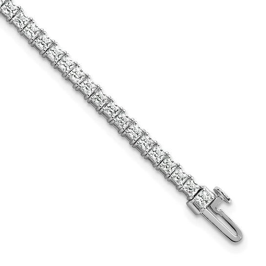 14K White Gold Lab Grown Diamond VS Princess Tennis Bracelet