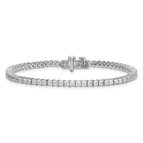 14K White Gold Lab Grown Diamond VS Princess Tennis Bracelet