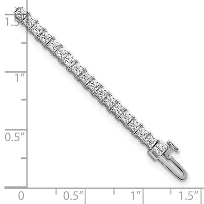 14K White Gold Lab Grown Diamond VS Princess Tennis Bracelet