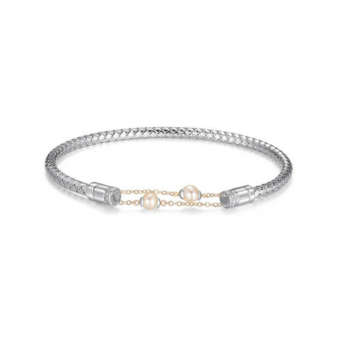 Charles Garnier Diamond Bead Station Bangle