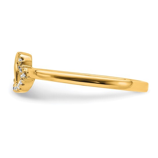 14k Diamond Double Heart gold Ring