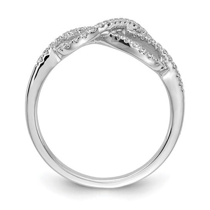 14k White Gold Diamond Celtic Knot Infinity Ring