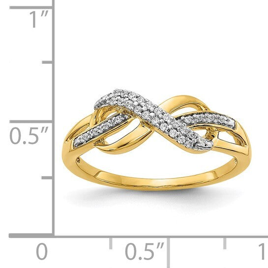 14k Diamond Infinity Symbol Ring