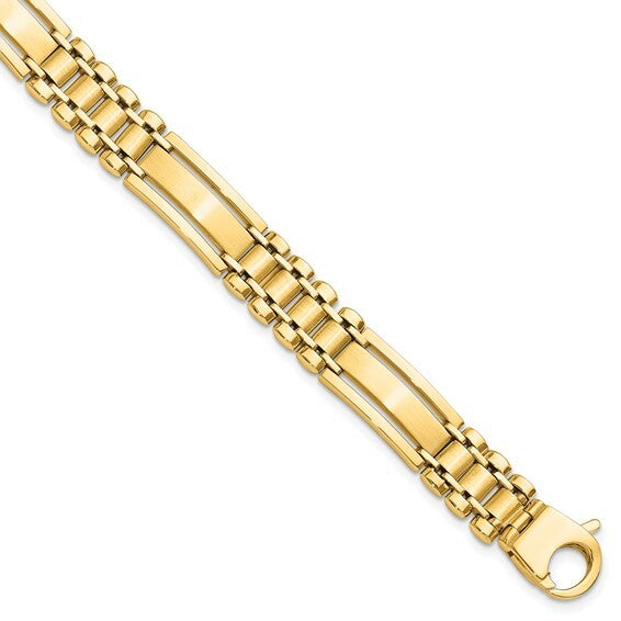 14k Satin 8.5in Men's Link Bracelet