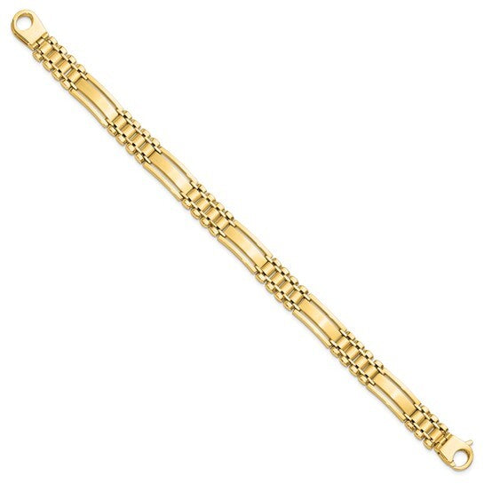 14k Satin 8.5in Men's Link Bracelet