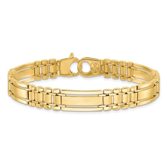 14k Satin 8.5in Men's Link Bracelet