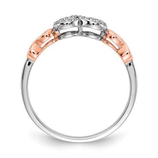 14k Rose Gold with White Rhodium Diamond Infinity Ring