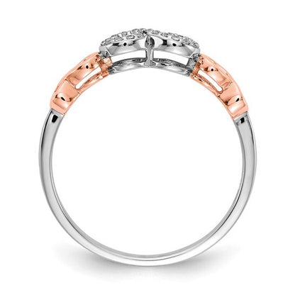 14k Rose Gold with White Rhodium Diamond Infinity Ring