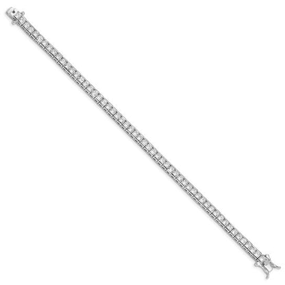 Sterling Silver Rhodium Finish High Quality CZ 7 inch Tennis Bracelet